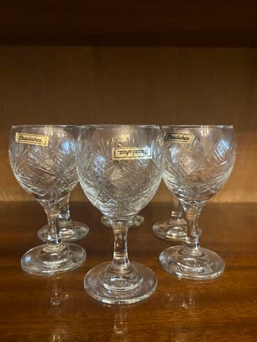 qab dəstləri: Qədəhlər, rəng - Ağ, Xrustal, 6 ədədli dəst, Türkiyə — 2