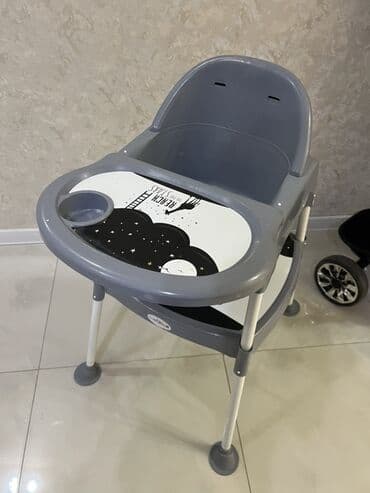 купить детский столик для кормления: Uşaq yemək stulu - Rəng: boz - Material: möhkəm plastik oturacaq və — 2