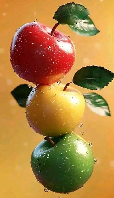 sular: Məhsul: Alma assortimenti Təsvir: - Üç növ rəngdə alma: qırmızı, sarı — 1