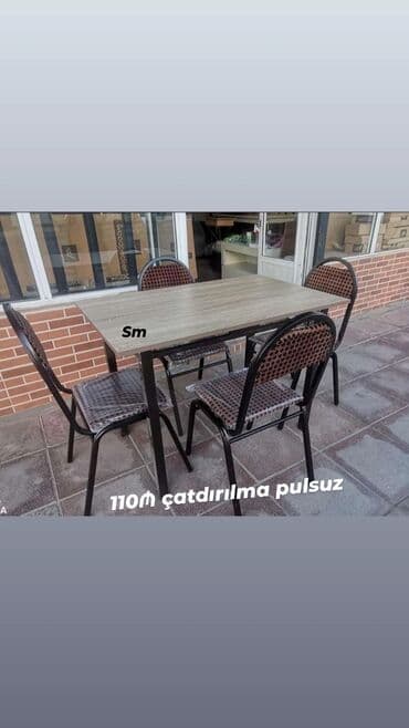 divan cafe: *Restoran kafe + bağ üçün stol stul dəsti* Rneg seçimi var 🌈 Ölçü — 1