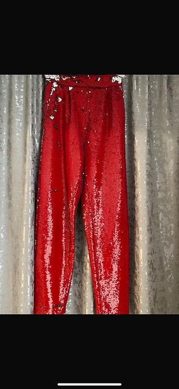 desd paltarlar: Qırmızı payetli kostyum – pencək və şalvar dəsti - Parlaq qırmızı — 2