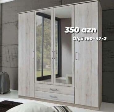 Dolablar: Yeni, Açılan, 4 qapılı Düz dolab, Qarderob, paltar dolabı, Azərbaycan — 1