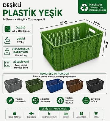 termo box: Plastik yeşik(tara,sebet,yesik,qutu) istehsalı. ölçülər 60/40/10sm — 9