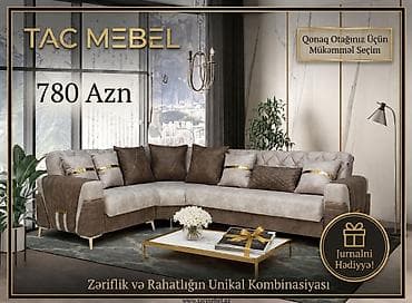 Tac Mebel – Künc və düz divan modelləri 1) Künc divan – 780 AZN -