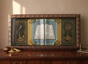 Qida məhsulları: İslam temalı dekorativ tablo saat və xəz jilet 1) Dekorativ — 1