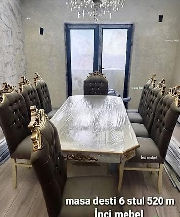 Qonaq otağı üçün, Yeni, Açılmayan, Dördbucaq masa, 6 stul lalafo.az -da Qonaq otağı üçün, Yeni, Açılmayan, Dördbucaq masa, 6 stul