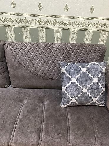 divan olcusu: Qonaq otağı üçün şık divan - Rəng: tünd bozumtul (taupe). - Material — 7