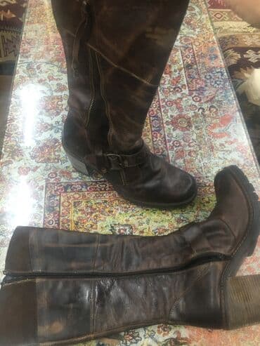 kişi üçün qırmızı çəkmələr: Qısaboğaz, Ölçü: 40.5, rəng - Qara, Yeni — 8