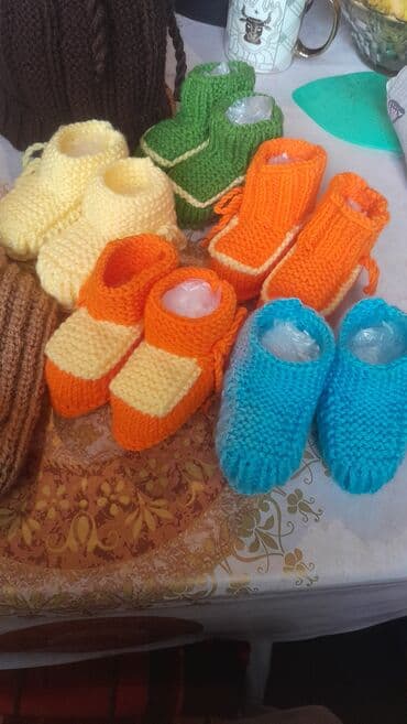 Пиджаки: Əl işi uşaq corab-çəkmələri - Material: yumşaq və isti akril/ipay — 1