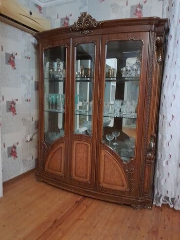 taxta şkaf: Açılan, 3 qapılı Düz dolab, Bufet — 4