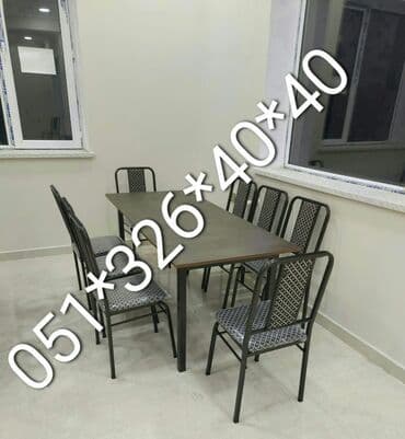 Masa və oturacaq dəstləri: Qonaq otağı üçün, Yeni, Açılan, Dördbucaq masa, 2 stul — 25