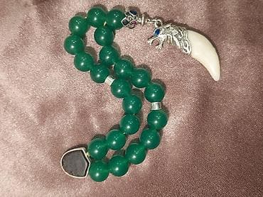 vasmi tesbeh: Təsbeh – bədii dizaynlı, canavar başlığı təbii canavar dişi və 925 — 9