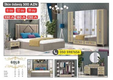 avanqart mebeller: 2 təknəfərlik çarpayı, Dolab, Termo, 2 tumba, Azərbaycan, Yeni — 3