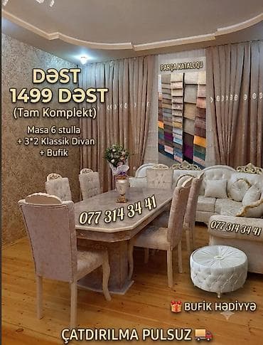 korpu mebel: TAM KOMPLEKT DƏST – Klassik qonaq otağı mebel dəsti Tərkib: - Masa + — 1