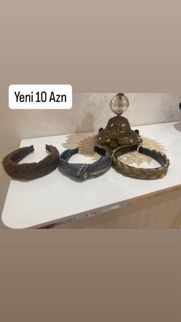 Qadın saç bantları seti - Model: Üç fərqli qalın saç bandı -