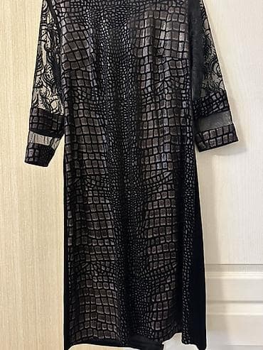 tul donlar: Qadın gecə/libas paltarı - Rəng: qara - Material: məxmər əsas və — 5