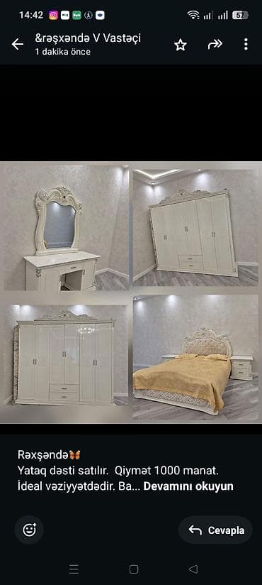 2 mertebe kravatlar: Rəxşəndə🦋 Yataq dəsti satılır. Qiymət 1000 manat. İdeal — 1