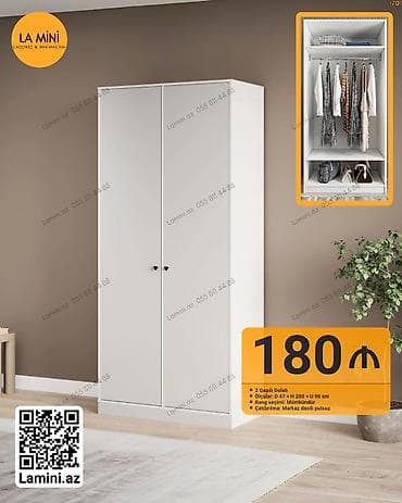 hamam ucun rəf: İki qapılı paltar dolabı – La Mini - Ölçülər: E 47 × H 200 × U 90 sm - — 1