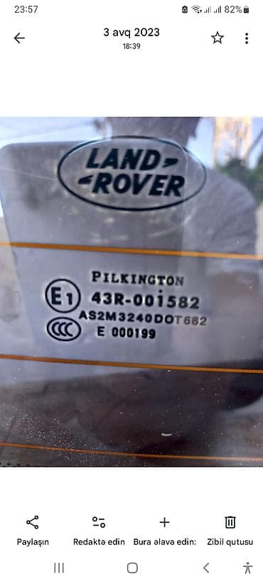 Land Rover arxa şüşəsi – Pilkington istehsalı - Marka: Land Rover lalafo.az -da Land Rover arxa şüşəsi – Pilkington istehsalı - Marka: Land Rover