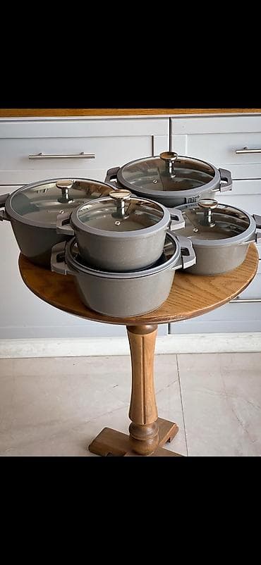 qazan dəsti: Qazan, rəng - Qara, Alüminium — 3