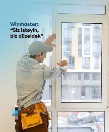 işlənmiş plastik qapı pəncərə satılır: Evinizdən çıxmadan tək birzəngə pəncərə,qapıcam balkonnarın təmiri — 10