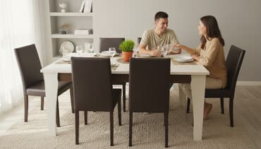 mətbəxt stol stulları: Mətbəx üçün, Dördbucaq masa, 6 stul — 1