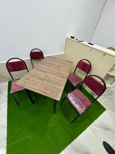 mətbəx ucun stol stullar: Mətbəx üçün, Yeni, Açılmayan, Kvadrat masa, 4 stul — 4