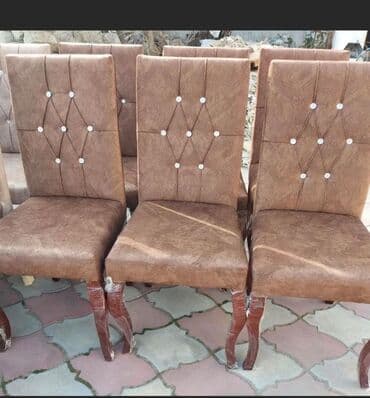 tap az masa ve oturacaqlar: Qonaq otağı üçün, Yeni, Açılmayan, Dördbucaq masa, 6 stul — 14