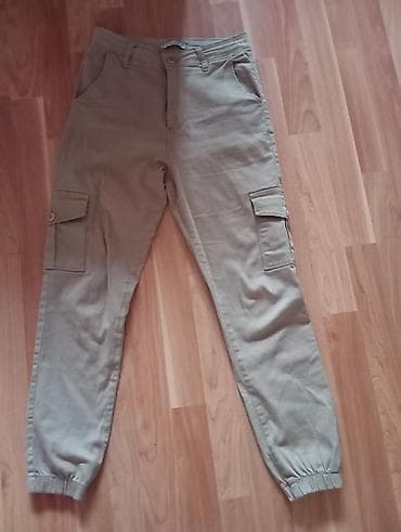 Şalvarlar: Qadın cargo şalvarı – açıq zeytun/bez rəngi - Model: Cargo/jogger — 1