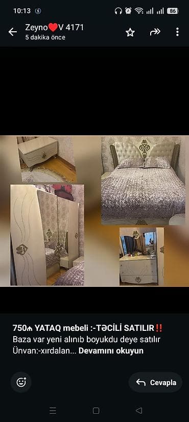 Мебель для дома: *750₼ YATAQ mebeli :-TƏCİLİ SATILIR*‼️ Baza var yeni alınıb boyukdu — 1