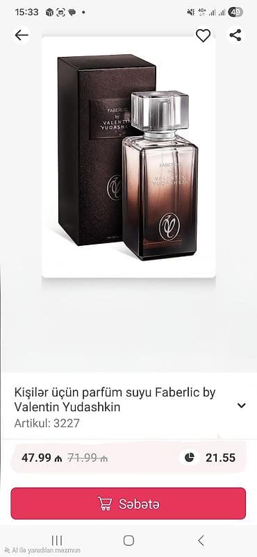 rus qızılı qiyməti: Məhsul: Faberlic ətirləri 1) Kişilər üçün parfum suyu Faberlic by — 1