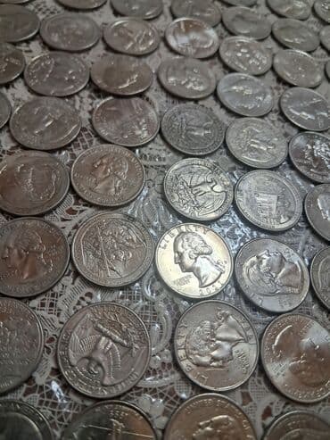 qerbli qəpik: ABŞ sikkələri – qarışıq lot - Növ və nominalar: quarter dollar (25¢) — 31