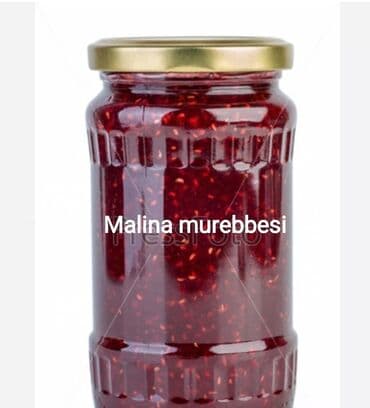 Sifarişlə hazır yeməklər: Malina mürəbbəsi,öz bağımdan,təmiz bisirilib3,50 qəp. - Şüşə bankada — 1