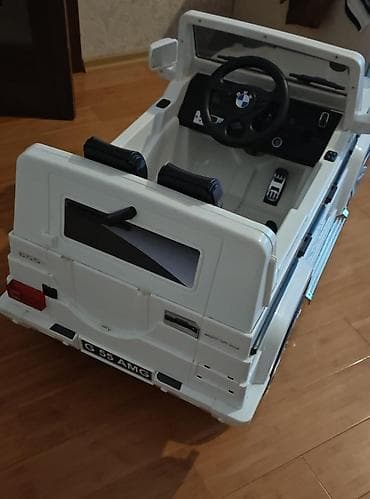 oyuncaq masınlar: Uşaq üçün elektrikli minik maşını – ağ rəng, “G 55 AMG” üslubunda — 4