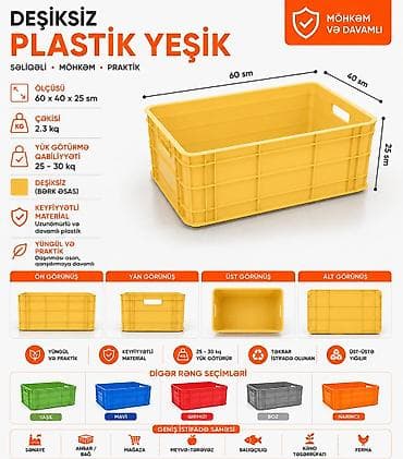 termo box: Plastik yeşik(tara,sebet,yesik,qutu) istehsalı. ölçülər 60/40/10sm — 2