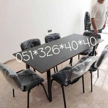 mekteb stullari: Mətbəx üçün, Yeni, Açılmayan, Dördbucaq masa, 1 stul — 21