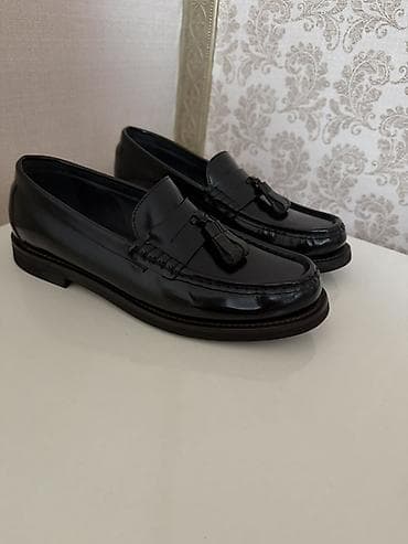 qara pp: Qara rəngli kişi loaferləri – kələfli tassel (saçaq) detallı klassik — 3