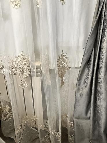 rcd perde: İşlənmiş, Tül, rəng - Ağ — 4