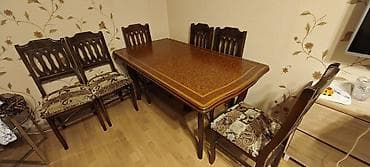 kuxna bebeli: Mətbəx üçün, Açılmayan, Dördbucaq masa, 6 stul — 4