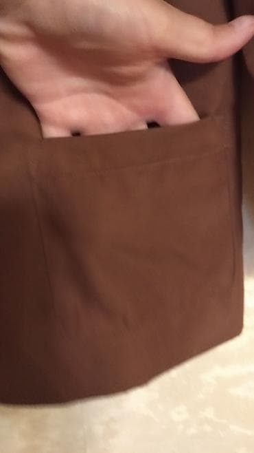 Qadınlar üçün qəhvəyi blezer - Kəsim: Yarı fitted, bir düyməli — 8