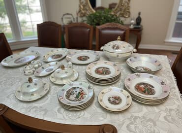 kahla made in gdr: Nahar dəsti, rəng - Ağ, Farfor, Madonna, 6 nəfərlik, Almaniya — 1