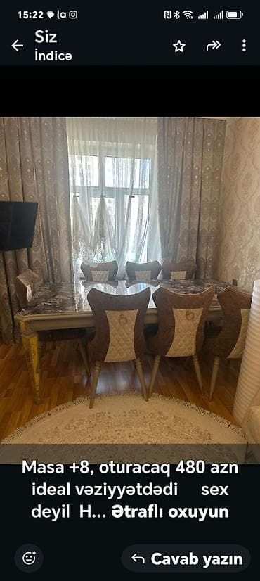 İşlənmiş, 8 stul