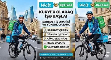 mebel iş: ✅ Wolt və ya Bolt şirkətləri üçün kuryerlər tələb olunur ⏲️Sərbəst iş — 1