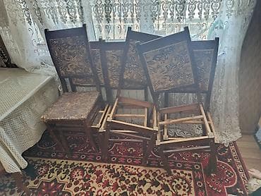 Masa və oturacaq dəstləri: Yemək otağı mebeli dəsti - Klassik üslubda taxta masa: düzbucaqlı — 3