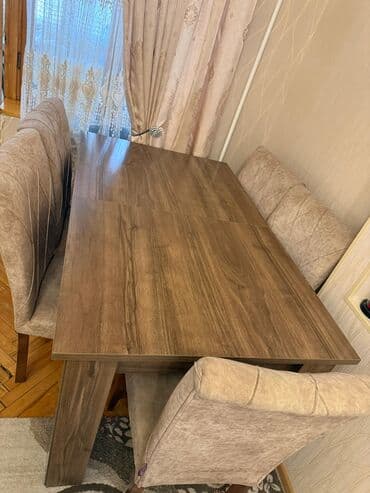 Столы: Для гостиной, Нераскладной, Прямоугольный стол, 6 стульев — 2