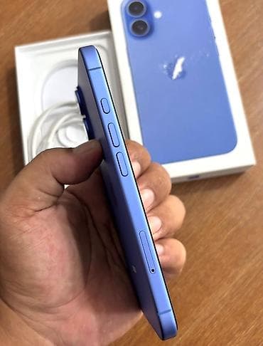 iphone x 64 gb ikinci el: IPhone 16, 256 GB, Göy, Zəmanət, Simsiz şarj, Face ID — 2
