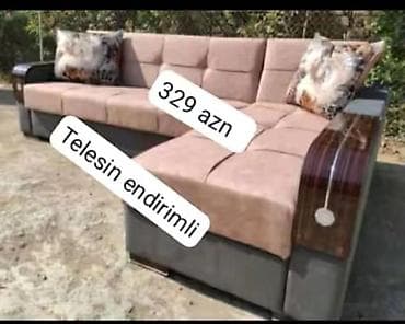 kreditle stul: Künc divanı – rahat və funksional L şəkilli model. Yumşaq oturacaq və — 1