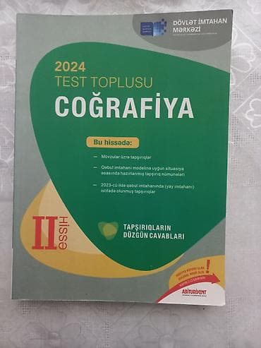 Məhsul: 2024 “Coğrafiya – Test Toplusu”, Hissə II Nəşriyyat: Dövlət