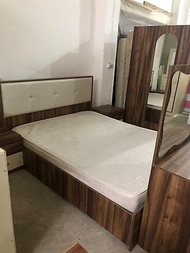 mebel yataq: İkinəfərlik çarpayı, 2 tumba, İşlənmiş — 1