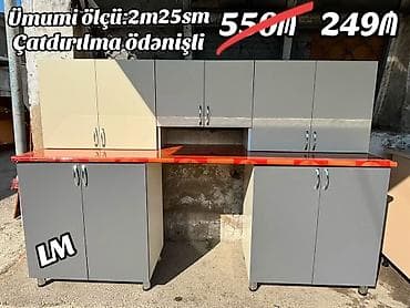 Mətbəx mebel dəsti - Ümumi ölçü: 2 m 25 sm (şəkildə göstərilib) - Üst — 1